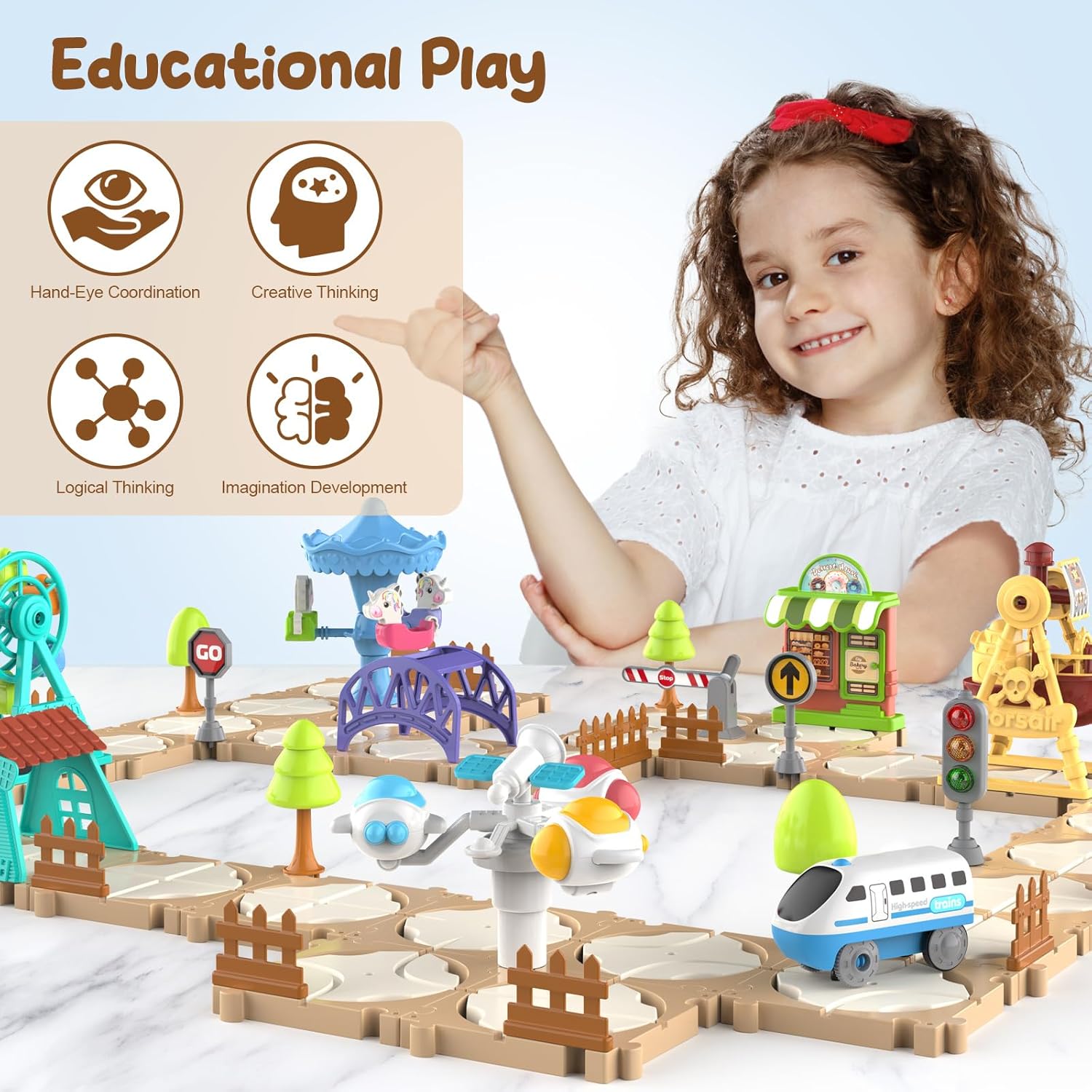 DIY Puzzle Track Car Set Assem - Toy Train Track Set 评论和价格