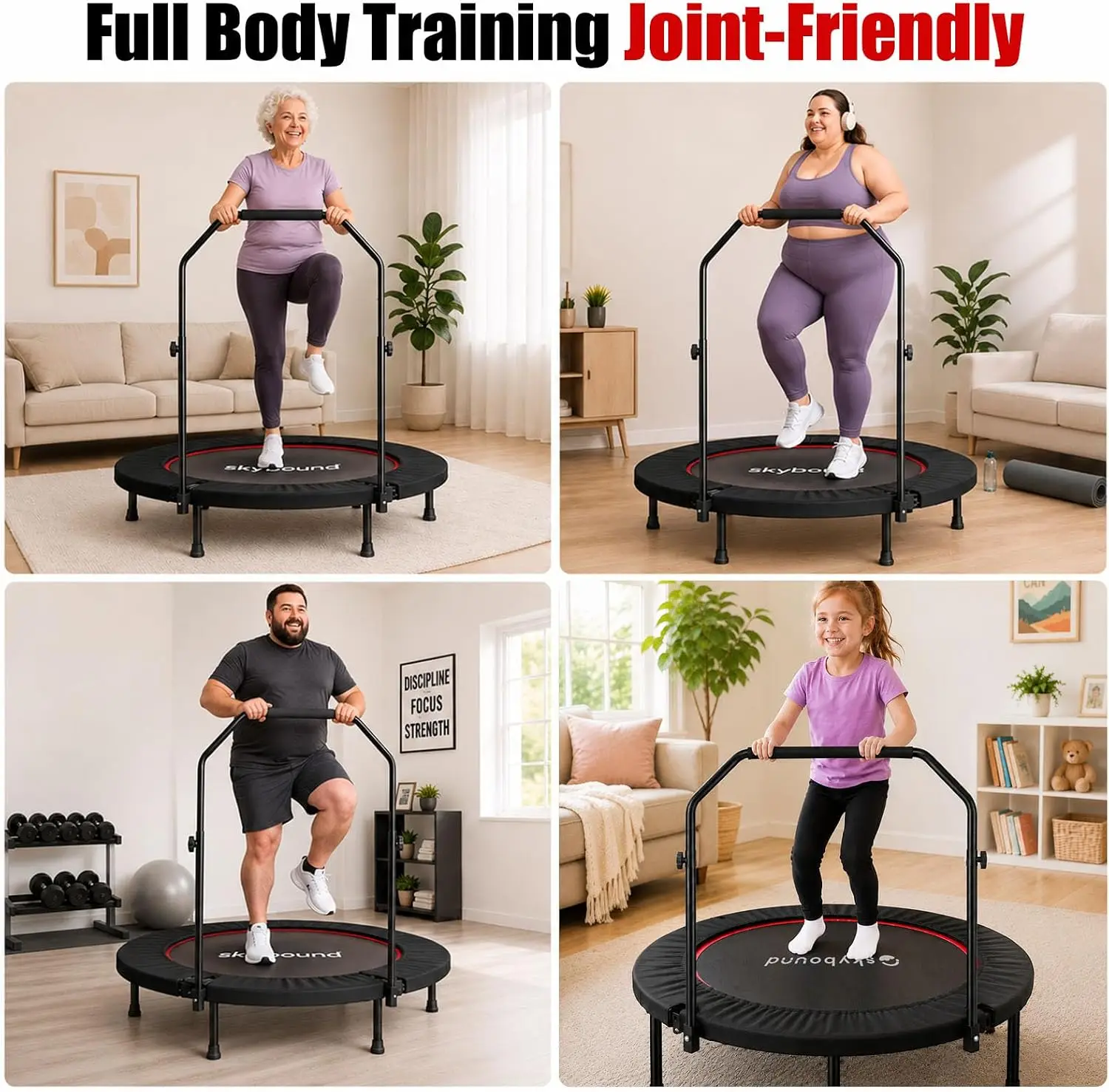 Rebounder Trampoline for Adult - Trampoline Mini Indoor 评论和价格