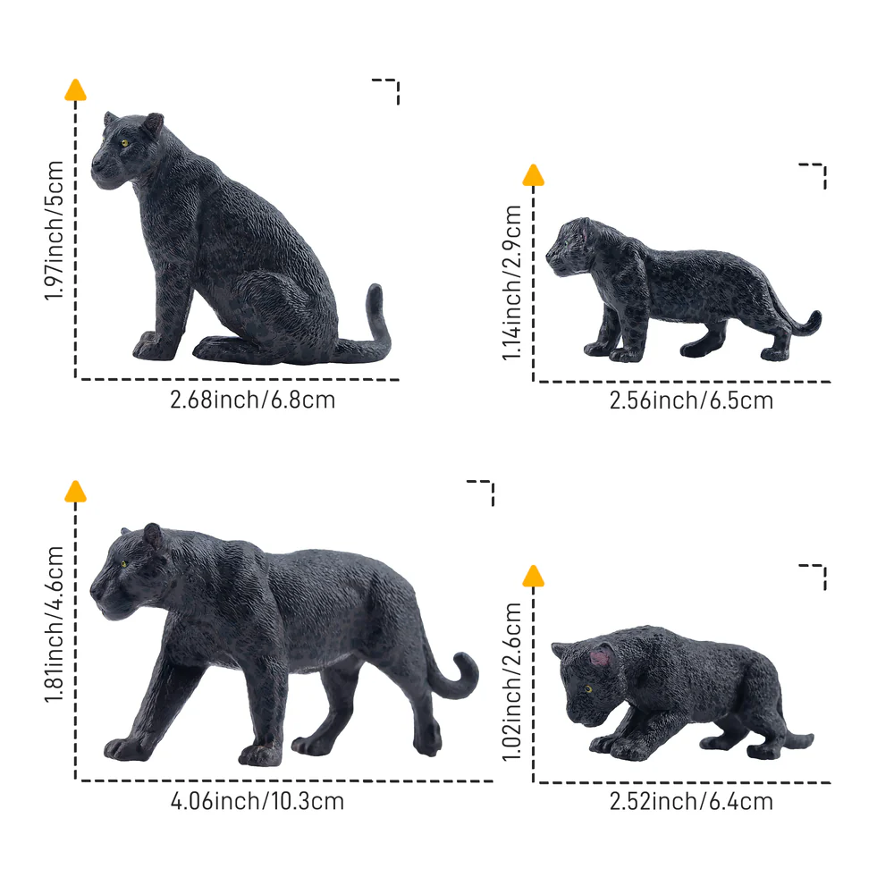 7Pcs Simulation Black Cheetah  - Sandbox Play Set 评论和价格