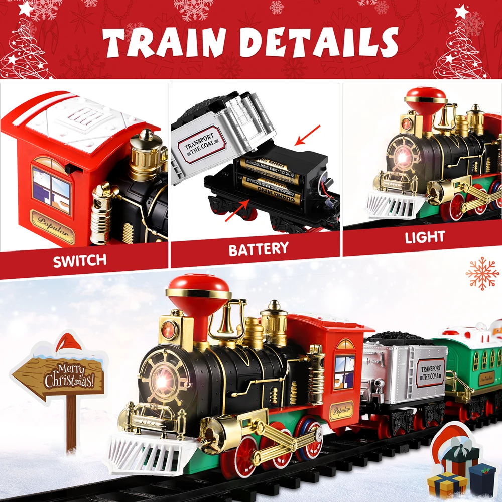 Christmas Train Set Festive Mi - Toy Train Track Set 评论和价格