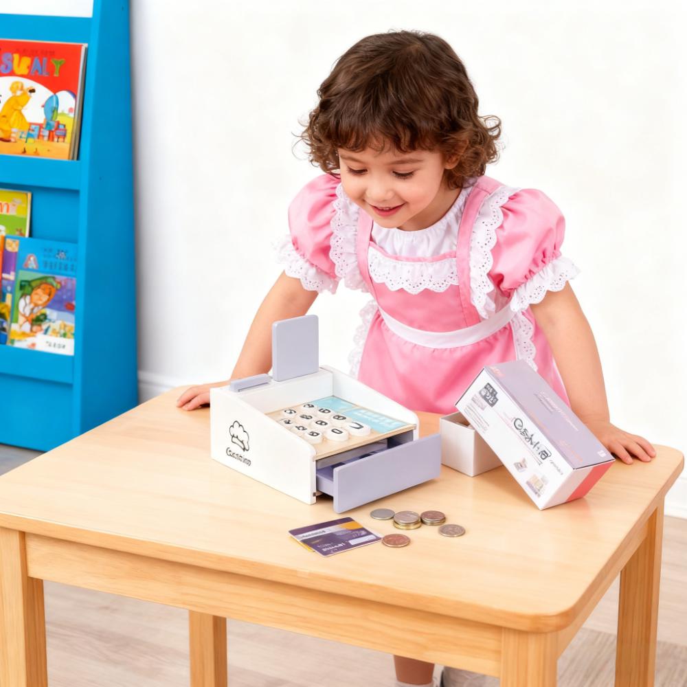 Wooden Kids Cash Register Pret - Toy Cash Register 评论和价格