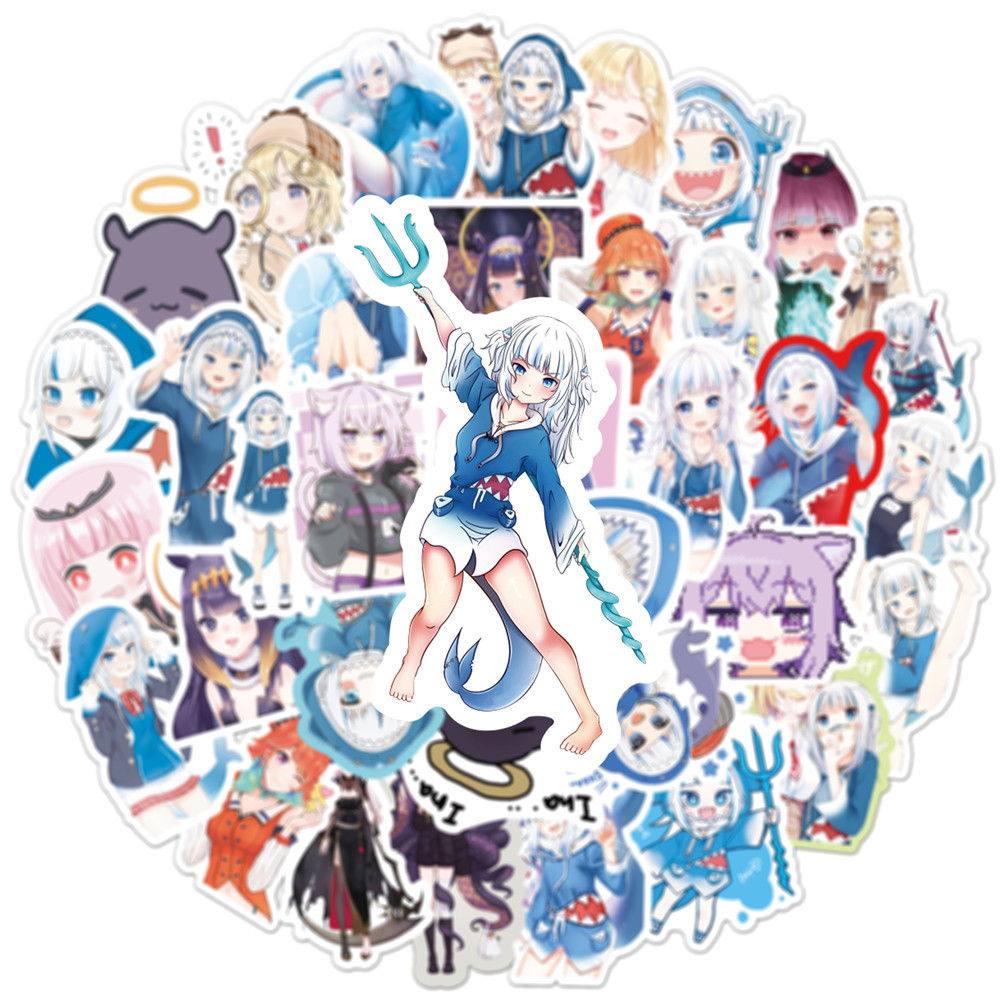 10/50PCS Gawr Gura Stickers Sh - Kids Toys Cartoon Images 评论和价格