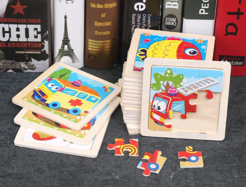 4PCS/lot 3D Wooden Jigsaw Puzz - Kids Toys Deals 评论和价格