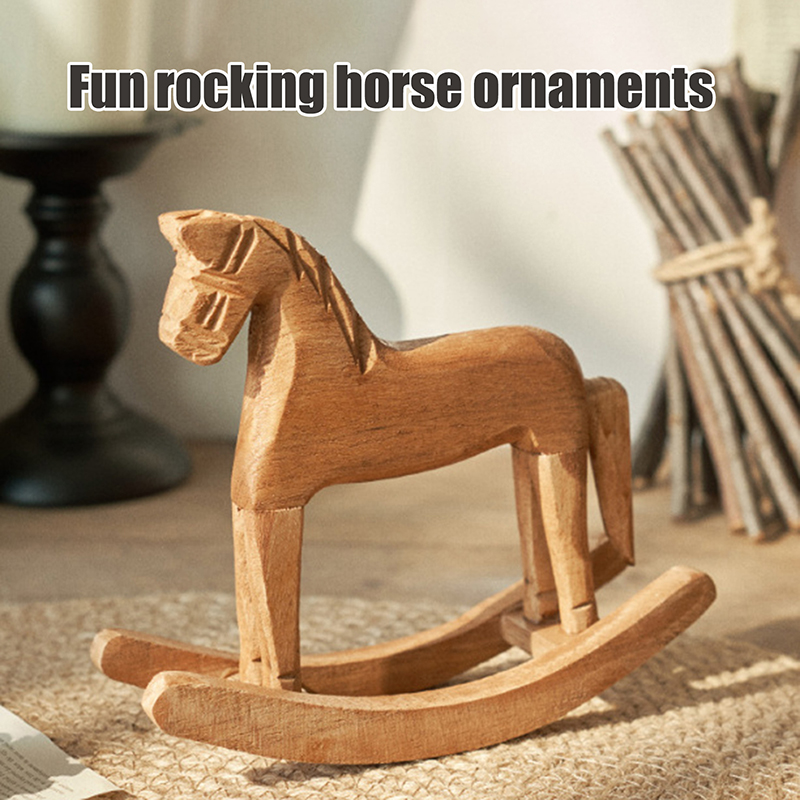 Wooden Crafts Rocking Horse St - Kids Toys Horse 评论和价格