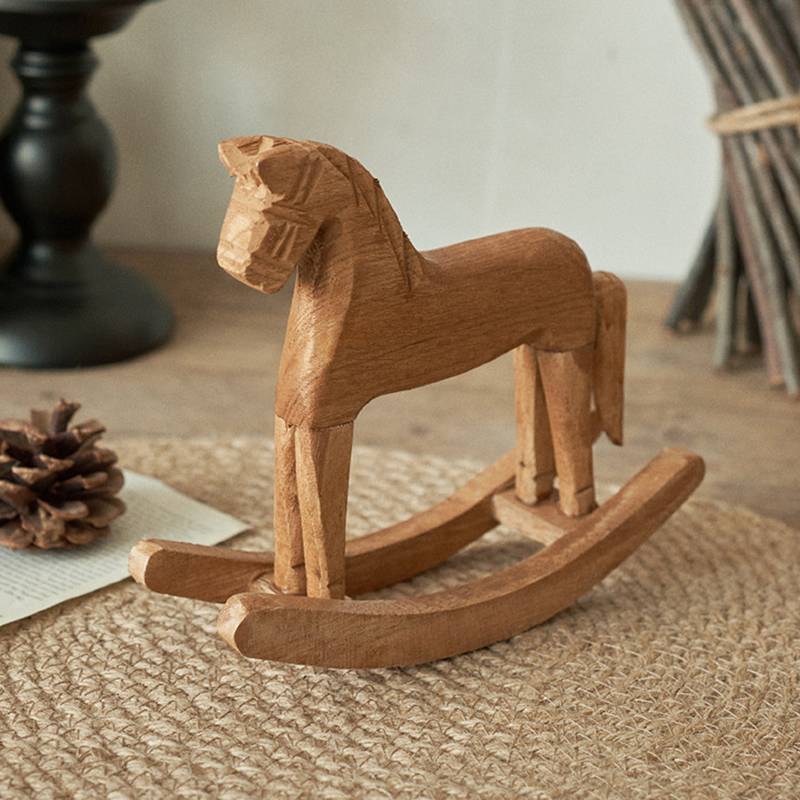 Wooden Crafts Rocking Horse St - Kids Toys Horse 评论和价格