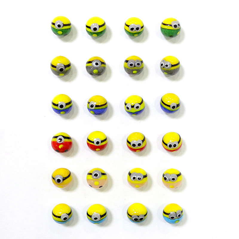 24Pcs Cute Rare Glass Marbles  - Kids Toys Cartoon Images 评论和价格