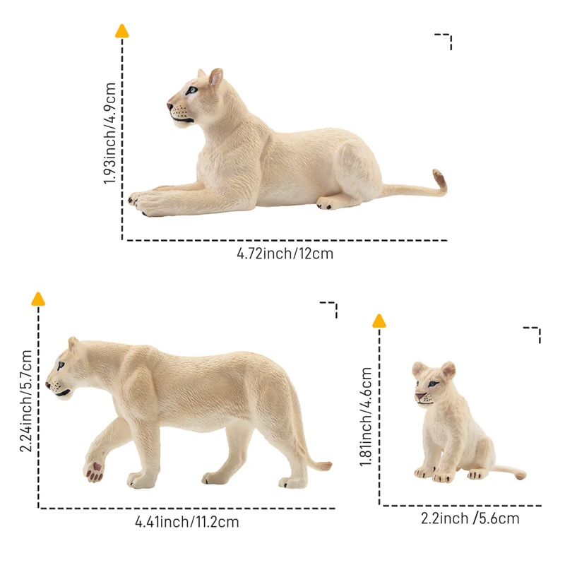 6Pcs Simulation White Lion Fam - Sandbox Play Set 评论和价格
