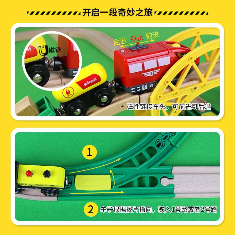 Wooden Train Track Highway Rin - Toy Train Track Set 评论和价格